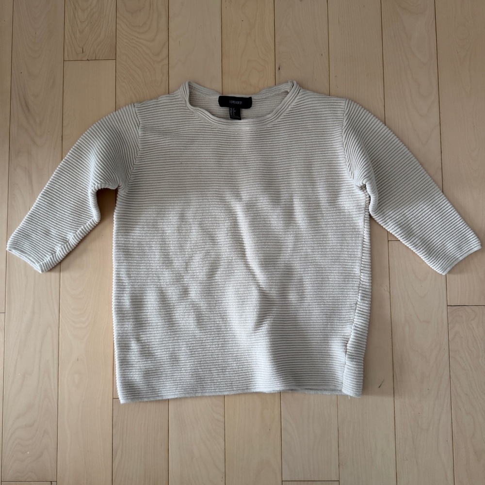 Forever 21 Tan 3/4 Length Sleeve Sweater